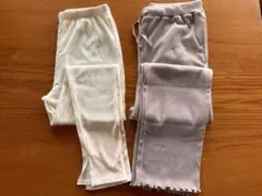 裾メローリブパンツ グレージュ