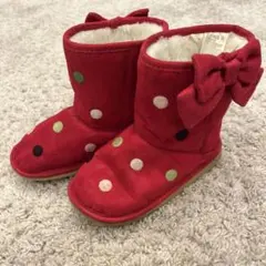 赤い水玉模様のブーツ 10サイズ