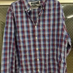 ノーティカ　チェックシャツ　XL 青　赤　縦シマ模様