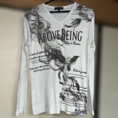 メンズ tシャツ Vネック クリーム色