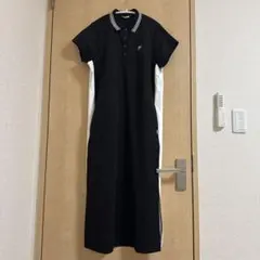 FILA GOLF ポロワンピース Lサイズ ブラック/ホワイト　膝下