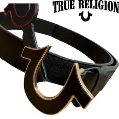 38 True religion トゥルーレリジョン ベルト ブラック ロゴ