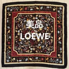 美品　LOEWE ロエベ シルク　スカーフ　総柄　ボタニカル　果実　鳥のサムネイル