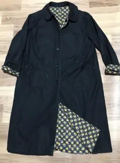 お値下げ 昭和レトロ リバーシブルコート　ブラック&花柄　希少