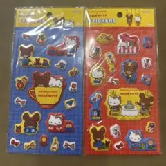 くまのがっこう ハローキティ ぷっくりシール 2種セット