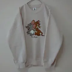 トムとジェリー サガラ刺繍 裏起毛 スウェット トレーナー