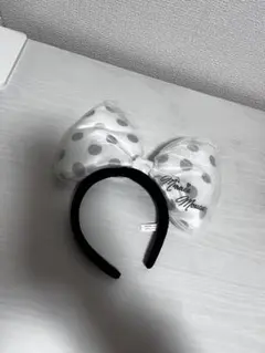 ミニー 水玉リボン カチューシャ 白