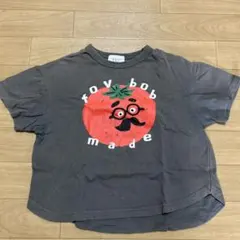 トマトキャラクター プリント Tシャツ グレー