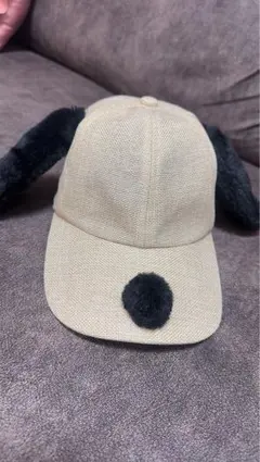 USJ スヌーピー　犬耳付き キャップ　麦わら