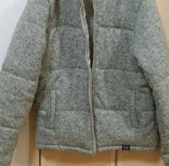 グレー キルティング ダウンジャケット