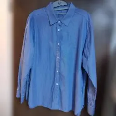 無印良品　洗いざらし　ブロードレギュラーカラー長袖シャツ　ストライプ　ＸＸＬ