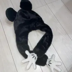 ミッキーマウス 耳付きファー帽子
