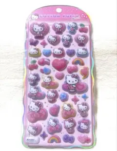 【正規品】コットンパフィーシール　キティ　ヒョウ柄　ボンボンドロップシール