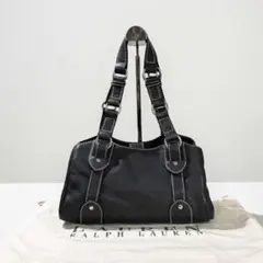 y2k★ローレンラルフローレン オールレザー ハンドバッグ ミニボストン 黒