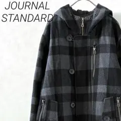 JOURNAL STANDARD フード付きブルゾン チェック柄 ウール 大きめ