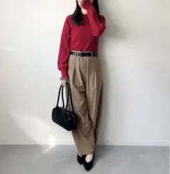 GU バレルレックスラックス　ベージュ　ユニセックス　パンツ　ジーユー　Mサイズ