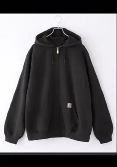 carhartt オーバーサイズ裏起毛フルジップパーカーブラック