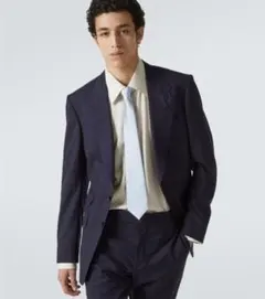 Berluti ベルルッティ ネクタイ カリグラフィ ライトブルー×ネイビー