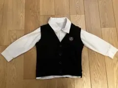[中古]長袖白ポロシャツ(100)・ニットベスト(95)