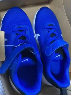 Nike 青 スニーカー ベルクロストラップ付き 18センチ ほぼ新品未使用
