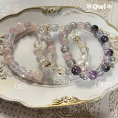 ガラスビーズ ブレスレット3本セット （ハンドメイド） No.A