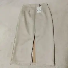 新品ZARA　ペンシルロングスカート　スエード調　Mサイズ　ザラ