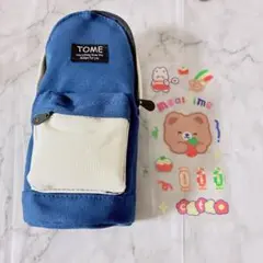 ⭐︎ ペンケース 筆箱 ペンスタンド 大容量 多機能 ポーチ ネイビー