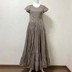 グリーンレーベルリラクシング　ロングワンピース　ギャザー　ティアード　春　夏