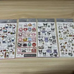 大人の図鑑シール　4枚セット　キティ　クロミ　ポチャッコ