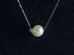 あこや真珠 バロックパール シンプル 一粒パールネックレス 金属アレルギー対応
