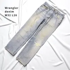 Wrangler　デニムパンツ　インディゴ　W32　汚れあり　we0221