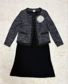 【美品】ママスーツ　セレモニースーツ　Mワンピース　2点セット