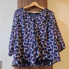美品✴ミッシェルクラン　ブラウス　七部袖　とろみ　40