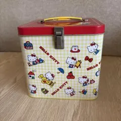 ハローキティ　持ち手付き スクエア缶【レトロ】