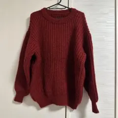 MUJI LAB赤 クルーネックニット S - メルカリ