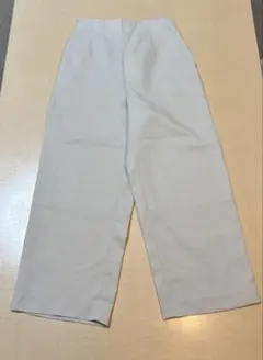 ライトベージュ ワイドパンツ ウエストゴム　sサイズ