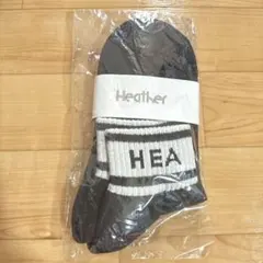 新品☆Heather ヘザー　ロゴラインソックス ブラックのサムネイル