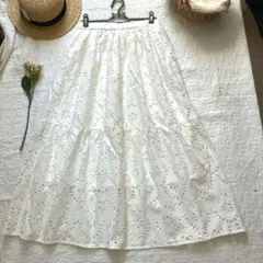 新品★サマンサモスモス★sm2★カットワークレースティアードスカート*ペチにも