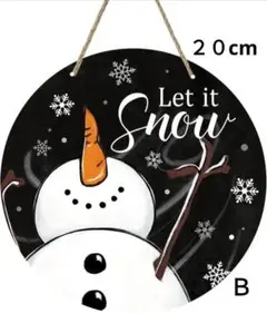 Ｋ　木製雪だるまスノーマン　２０cm　壁飾り　サンキャッチャー