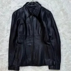 コムサイズム 本革レザージャケット 豚革 黒 M 上質　カジュアル　美シルエット