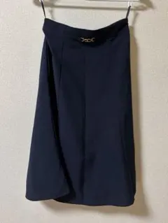 ロペピクニックゴールドビット付き フレアスカート ネイビー　38サイズ