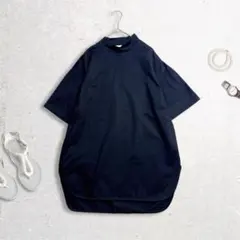 machatt マチャット　バックオープンハイネック Tシャツ　ブラック　五分丈のサムネイル