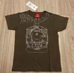 新品未使用タグ付き　オジコ機関車Tシャツ　120 ブラウン