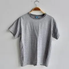 good on ボーダー柄 クルーネック Tシャツ グレー白のサムネイル