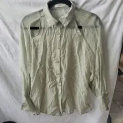 ダブルクローゼット　WCloset　透け　シャツ　長袖　緑のサムネイル