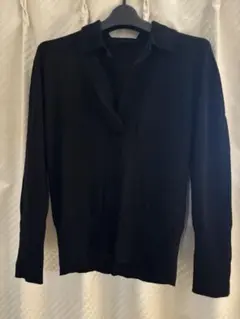 襟付きニット　黒