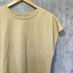 タグ付き　未使用UNIQLO スムースコットン　フレンチスリーブT ベージュ S