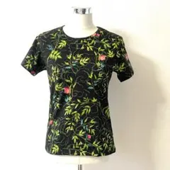 Y512-751　JIM THOMPSON 花柄 半袖Tシャツ ブラック 新品のサムネイル