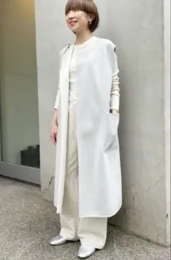 タグ付き未使用　GALERIE VIEウールダブルフェイス ノーカラージレ