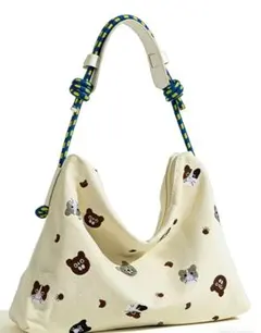 動物柄ショルダーバッグ クリーム色